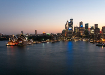 Панорамный вечерний вид на Сидней, Австралия – фотографии Австралии