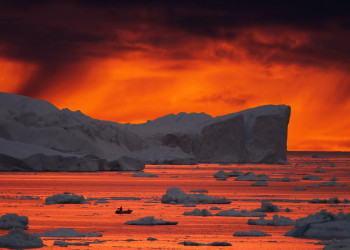 Нереальный закат в Гренландии – фотографии Гренландии