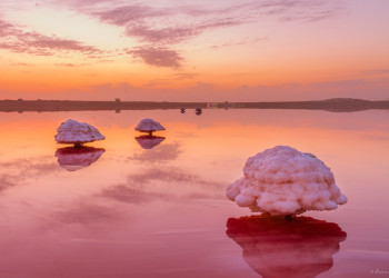 Солёное розовое озеро (Lac Rose), Сенегал – фотографии Сенегала
