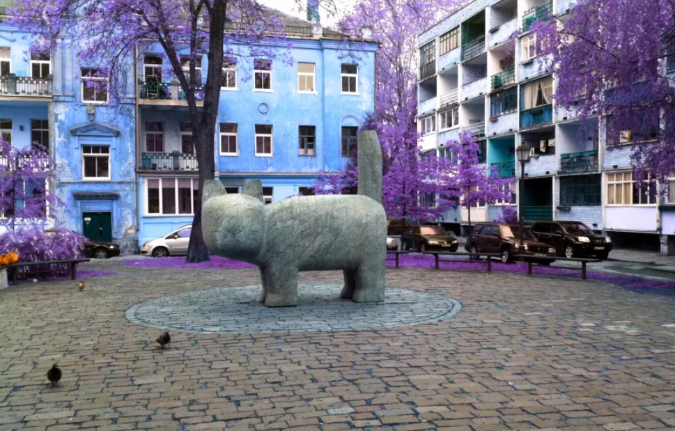 Скульптура Кот в сквере Юрге Иванаускайте