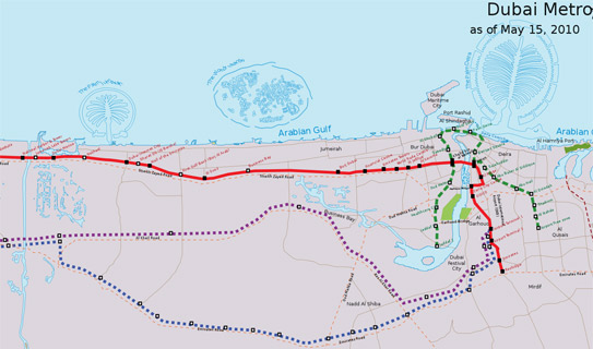 Карта Дубайского метро